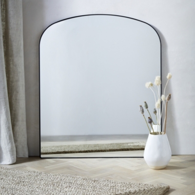 black frame arched mirror