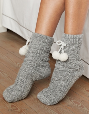 Chunky Knit Slipper Socks Sleepwear Sale The White Company US