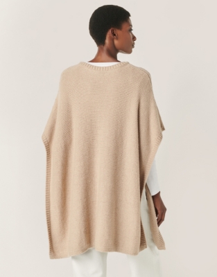 Chunky Knitted Poncho with Alpaca