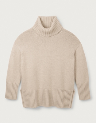 Chunky Roll Neck Jumper with Wool | Clothing Sale | The White Company UK