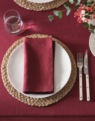 Claret Pure Linen Napkins – Set of 4