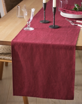 Claret Pure Linen Table Runner