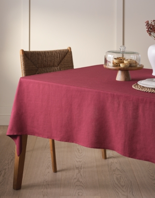 Claret Pure Linen Tablecloth