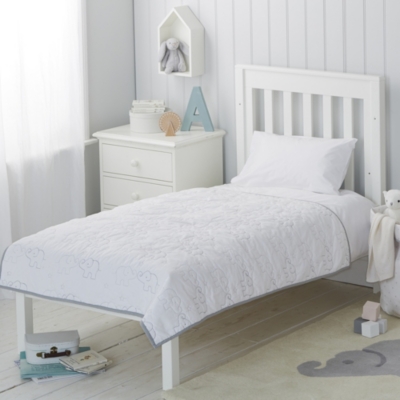 white company cot bed bedding