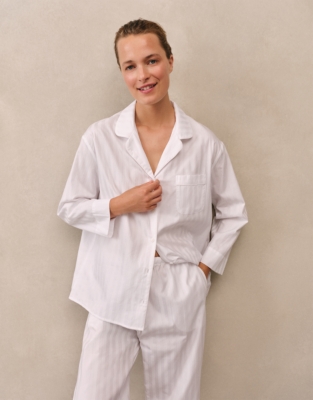 Classic Cotton Sateen Stripe Pajama Set