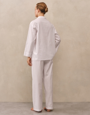 Classic Cotton Sateen Stripe Pajama Set
