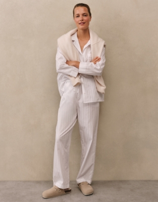 Classic Cotton Sateen Stripe Pyjama Set