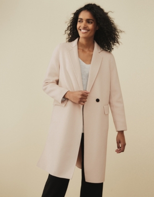 White womens cheap wool coat