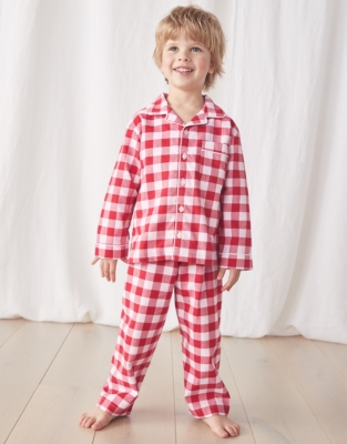 Boys red best sale check pyjamas