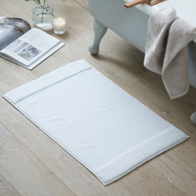 White Classic Luxury Bath Mat Floor Towel Set - Absorbent Cotton Hotel