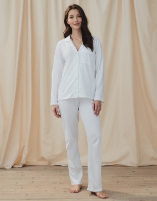 White company classic jersey pyjama online set