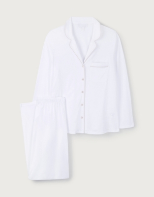 Classic Pima-Cotton-Jersey Pajama Set | Sleepwear Sale | The White ...