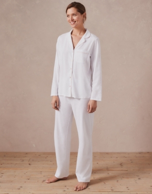  STJDM Nightgown,Pure Cotton Pajama Women Full Sleeves Homewear  Soild White Pijama Nightwear Sleepwear L White : Clothing, Shoes & Jewelry