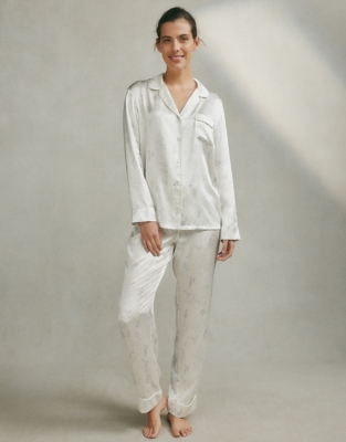 Classic Vintage Floral Silk Pajama Set Pajamas The White Company US