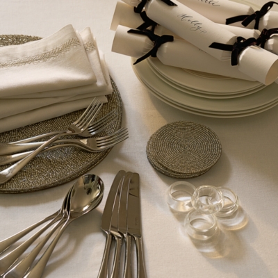 Clear Glass Napkin Rings – Set of 4