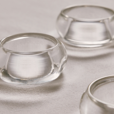 Clear Glass Napkin Rings – Set of 4
