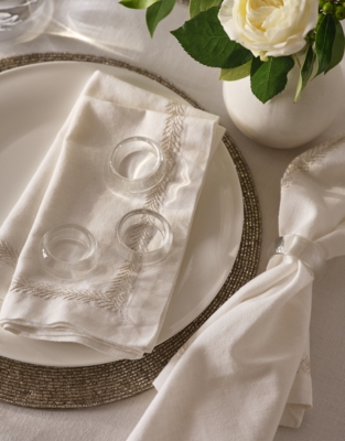 Clear Glass Napkin Rings – Set of 4