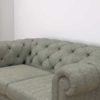 Clearance Hampstead Tweed 3Seater Sofa with Oak Turned Legs Home