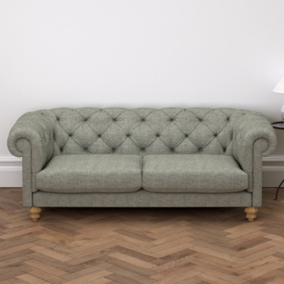 Clearance Hampstead Tweed 3Seater Sofa with Oak Turned Legs Home