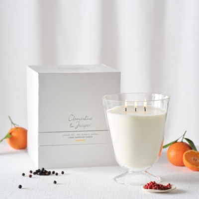 Clementine & Juniper Large Hurricane Candle