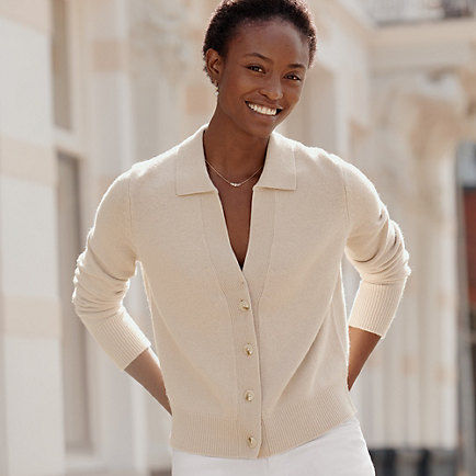 Collared Cardigan With Cashmere