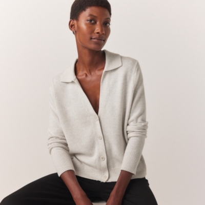 White company 2025 grey cardigan