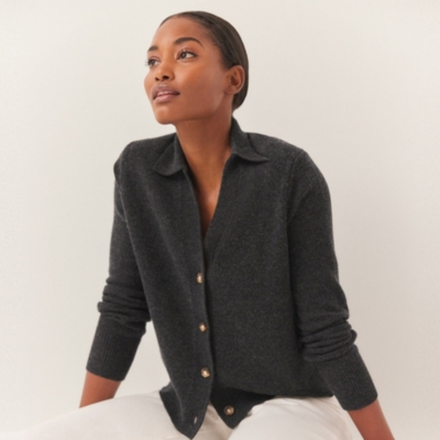 Collared Cardigan with Cashmere