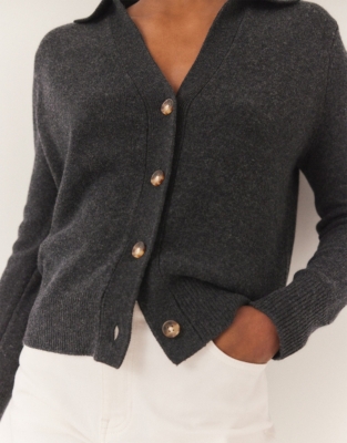 Collared Cardigan with Cashmere