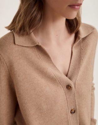 Collared Cardigan with Cashmere
