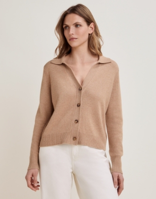 Collared Cardigan with Cashmere