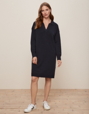 Collared Knit Dress All Clothing Sale The White Company US