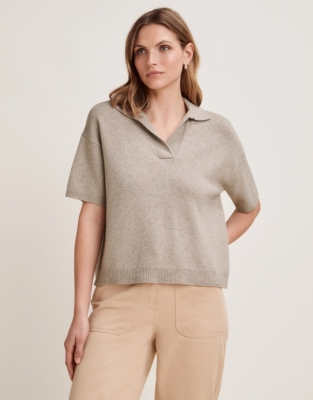 Collared Knitted Sweater with Cashmere