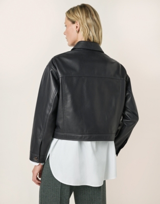 Collared Leather Jacket