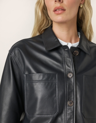 Collared Leather Jacket