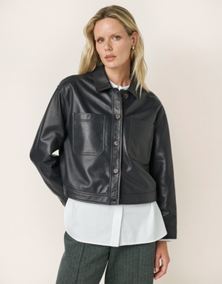 Collared Leather Jacket