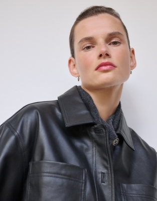 Collared Leather Jacket