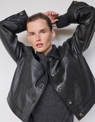 Collared Leather Jacket