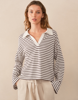 Collared Stripe Top 