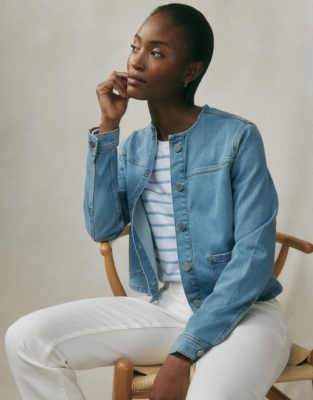 Jean jacket 2024 with cotton collar