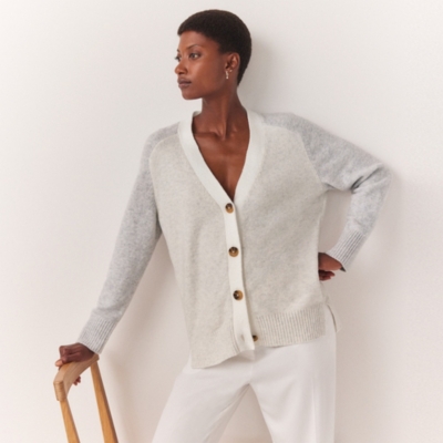 Longline Cardigan with Cashmere Sweaters Cardigans The White