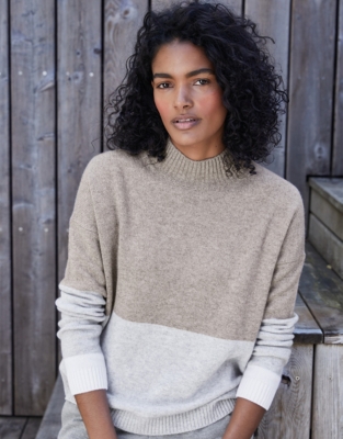ladies funnel neck jumpers