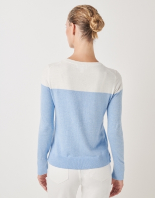 Colorblock Yoke Sweater with Recycled Cotton