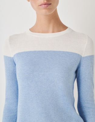 Colorblock Yoke Sweater with Recycled Cotton