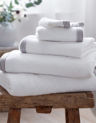 Colour Striped Border Towels