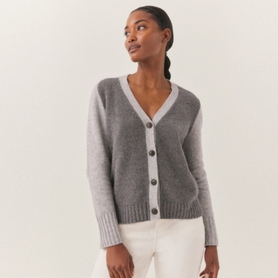 カーディガン Color block  boxy cardigan レディース Colorblock Cardigan