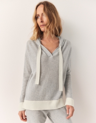 White company cashmere hoodie sale