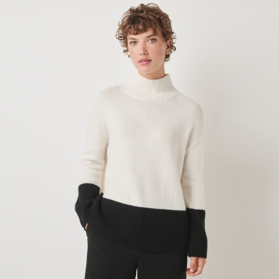 Colourblock Rib Funnel Neck Jumper