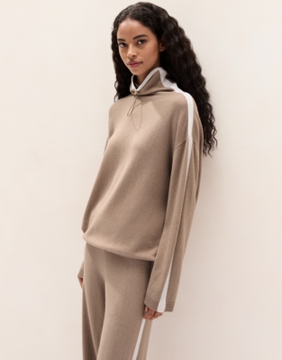 Contrast Detail Funnel Jumper with Cashmere