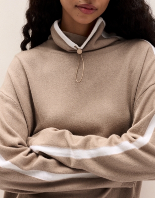 Contrast Detail Funnel Jumper with Cashmere