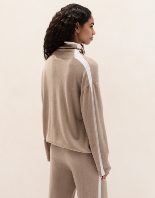 Contrast Detail Funnel Jumper with Cashmere